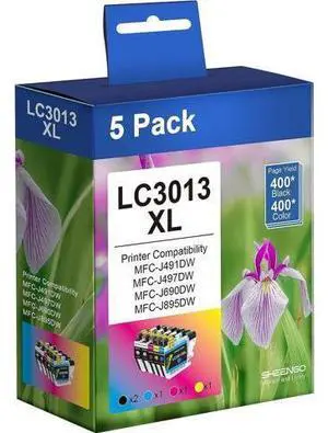 LC3011 LC3013 5PKS High Yield Compatible Ink Page Yield Up to 400 Pages/Cartridge Includes 2 Black, 1 Cyan,1 Magenta,1 Yellow LC3013 Ink Cartridges for MFC-J491DW MFC-J497DW MFC-J895DW LC3011 LC3013 5PKS High Yield Compatible Ink Page Yield Up to 400 Pages/Cartridge Includes 2 Black, 1 Cyan,1 Magenta,1 Yellow LC3013 Ink Cartridges for MFC-J491DW MFC-J497DW MFC-J895DW