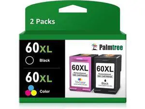 60XL Ink Cartridge Remanufactured 60 Ink Cartridge Combo Pack Color and Black 60XL use with PhotoSmart D110a C4680 C4780 C4795 DeskJet F4440 F4480 ENVY 100 110 120 (1 Black, 1 Tri-Color) 60XL Ink Cartridge Remanufactured 60 Ink Cartridge Combo Pack Color and Black 60XL use with PhotoSmart D110a C4680 C4780 C4795 DeskJet F4440 F4480 ENVY 100 110 120 (1 Black, 1 Tri-Color)