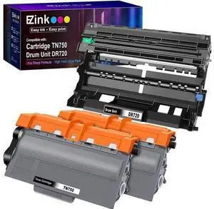 E-Z Ink (TM) Compatible Toner Cartridge & Drum Unit Replacement for Brother TN750 DR720 High Yield to use with HL-5450DN HL-5470DW HL-6180DW MFC-8710DW MFC-8910DW MFC-8950DW (2 Toner 1 Drum Unit) E-Z Ink (TM) Compatible Toner Cartridge & Drum Unit Replacement for Brother TN750 DR720 High Yield to use with HL-5450DN HL-5470DW HL-6180DW MFC-8710DW MFC-8910DW MFC-8950DW (2 Toner 1 Drum Unit)