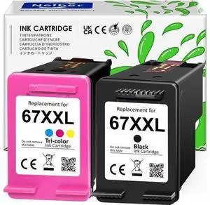 67XXL Replacement Ink 67/67XL Ink Cartridges Black/Color Combo Pack Compatible for Deskjet 2755e 2700 4155e 4100 2700e for Envy 6055e 6000 6455e 6400 Series Printer 67XXL Replacement Ink 67/67XL Ink Cartridges Black/Color Combo Pack Compatible for Deskjet 2755e 2700 4155e 4100 2700e for Envy 6055e 6000 6455e 6400 Series Printer