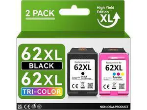 High Yield 62XL Ink Cartridges Black and Color Replacement 62XL Ink Cartridge Combo Pack, Fit for Envy 5540 5640 7640 5660 7645 5661 5542 5642 for OfficeJet 5740 5746 5745 250 Printer (2 Pack) High Yield 62XL Ink Cartridges Black and Color Replacement 62XL Ink Cartridge Combo Pack, Fit for Envy 5540 5640 7640 5660 7645 5661 5542 5642 for OfficeJet 5740 5746 5745 250 Printer (2 Pack)