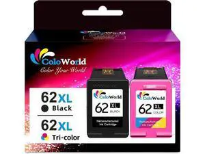 ColoWorld 62XL Ink Cartridges Black Color Ink 62XL Black/Color Combo Pack, 62 62 XL, Compatible for Envy 7640 5660 5540 5661 5642 5640 5663 5544 5542 5549 OfficeJet 5740 5745 5746 Printer ColoWorld 62XL Ink Cartridges Black Color Ink 62XL Black/Color Combo Pack, 62 62 XL, Compatible for Envy 7640 5660 5540 5661 5642 5640 5663 5544 5542 5549 OfficeJet 5740 5745 5746 Printer