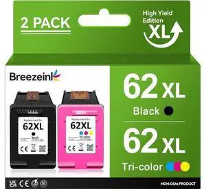 62XL Ink Cartridge Black and Color Combo Pack High Yield Replacement 62 Ink 62XL for Envy 7640 7645 5660 5642 5540 for OfficeJet 8040 5746 5745 5740 5740 258 250 200 Printer (1 Black,1 Color) 62XL Ink Cartridge Black and Color Combo Pack High Yield Replacement 62 Ink 62XL for Envy 7640 7645 5660 5642 5540 for OfficeJet 8040 5746 5745 5740 5740 258 250 200 Printer (1 Black,1 Color)