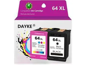 64XL 64 Ink Cartridge Replacement (Black Tri-Color) Envy Inspire 7955e 7958e Envy Photo 7855 7155 6255 7164 7830 7858 7800 6232 7120 Tango Ink Printer 64XL 64 Ink Cartridge Replacement (Black Tri-Color) Envy Inspire 7955e 7958e Envy Photo 7855 7155 6255 7164 7830 7858 7800 6232 7120 Tango Ink Printer