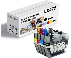 Ink Cartridge for Brother LC472BK LC472C LC472M LC472Y High Yield,Compatible J2340DW J3540DW J3940DW Printer Page Yield Up to 200 Pages Black,200 Pages Color Combo Pack Ink Cartridge for Brother LC472BK LC472C LC472M LC472Y High Yield,Compatible J2340DW J3540DW J3940DW Printer Page Yield Up to 200 Pages Black,200 Pages Color Combo Pack
