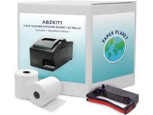 Kitchen Printer Paper for Clover Kitchen Receipt Printer (Star SP700 Ink Printer) by Paper Planet | Credit Card Receipt Paper for Star SP700 Printer | 1-Ply Bond Paper | 20 Rolls with 1 Ribbon Kitchen Printer Paper for Clover Kitchen Receipt Printer (Star SP700 Ink Printer) by Paper Planet | Credit Card Receipt Paper for Star SP700 Printer | 1-Ply Bond Paper | 20 Rolls with 1 Ribbon