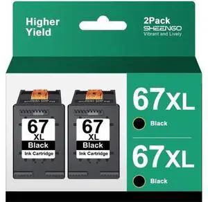 67XL Black Ink Cartridges High Yield Replacement Ink 67 67 XL for Envy 6055e 6055 6052 6075 Envy Pro 6455e 6455 6475 6452 6458 DeskJet 4155 2755e 2755 4052 Printer (2 Black) 67XL Black Ink Cartridges High Yield Replacement Ink 67 67 XL for Envy 6055e 6055 6052 6075 Envy Pro 6455e 6455 6475 6452 6458 DeskJet 4155 2755e 2755 4052 Printer (2 Black)