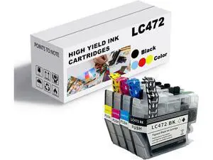 Ink Cartridge for Brother LC472BK LC472C LC472M LC472Y High Yield,Compatible J2340DW J3540DW J3940DW Printer Page Yield Up to 200 Pages Black,200 Pages Color Combo Pack Ink Cartridge for Brother LC472BK LC472C LC472M LC472Y High Yield,Compatible J2340DW J3540DW J3940DW Printer Page Yield Up to 200 Pages Black,200 Pages Color Combo Pack