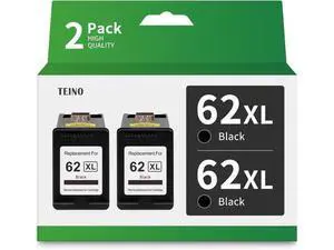 TEINO 62XL Remanufactured Ink Cartridge Replacement 62 62XL 62 XL OfficeJet 200 250 Envy 7640 5660 7645 5540 5740 5643 5640 5642 5663 5665 8000 (Black, 2 Pack) TEINO 62XL Remanufactured Ink Cartridge Replacement 62 62XL 62 XL OfficeJet 200 250 Envy 7640 5660 7645 5540 5740 5643 5640 5642 5663 5665 8000 (Black, 2 Pack)