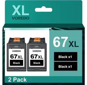 67XL Black Ink Cartridge Replacement 67XL 67 XL for Deskjet 2723e 2724 2725 2732 2742e 2752e 2755 4130e 4133e 4155e 4158e Envy 6032e 6034e 6050e 6432e 6452e 6455e (2 Black) 67XL Black Ink Cartridge Replacement 67XL 67 XL for Deskjet 2723e 2724 2725 2732 2742e 2752e 2755 4130e 4133e 4155e 4158e Envy 6032e 6034e 6050e 6432e 6452e 6455e (2 Black)