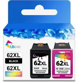 Ubinki 62XL Ink Cartridges Black Color Combo Pack Replacement 62 hp62 XL 62XL for Envy 5540 5640 5660 7644 7645 OfficeJet 5740 8040 OfficeJet 200 250 Series Printer(1 Black, 1Tri-Color, 2-Pack) Ubinki 62XL Ink Cartridges Black Color Combo Pack Replacement 62 hp62 XL 62XL for Envy 5540 5640 5660 7644 7645 OfficeJet 5740 8040 OfficeJet 200 250 Series Printer(1 Black, 1Tri-Color, 2-Pack)