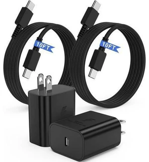 2Pack 45W Super Fast Charger Type C 10ft USB C Wall Charging Block Plug and Long Android Phone Charger Cable Cord for Galaxy S25/S24 Ultra/S23+/S22 Plus/S21/S20/Note 20/iPhone 17 16 15 Pro Max 2Pack 45W Super Fast Charger Type C 10ft USB C Wall Charging Block Plug and Long Android Phone Charger Cable Cord for Galaxy S25/S24 Ultra/S23+/S22 Plus/S21/S20/Note 20/iPhone 17 16 15 Pro Max