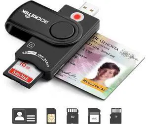 USB Smart Card Reader DOD Military USB Cac Memory Card Reader Compatible with Windows Linux/Unix MacOS X - Build In SDHC/SDXC/SD Card Reader and Micro SD Card Reader USB Smart Card Reader DOD Military USB Cac Memory Card Reader Compatible with Windows Linux/Unix MacOS X - Build In SDHC/SDXC/SD Card Reader and Micro SD Card Reader