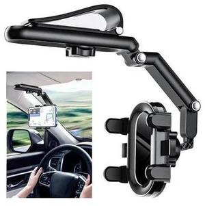 SOEWIOU Car Phone Holder, Multifunctional Adjustable Rearview Mirror Cell Phone Holder for Car Home Kitchen, 360° Rotatable and Retractable Car Phone Mount Compatible with Most Cell Phones (Black) SOEWIOU Car Phone Holder, Multifunctional Adjustable Rearview Mirror Cell Phone Holder for Car Home Kitchen, 360° Rotatable and Retractable Car Phone Mount Compatible with Most Cell Phones (Black)