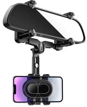 SOEWIOU Rearview Mirror Phone Holder for Car,360°Rotatable and Retractable Multifunctional Rear View Mirror Phone Holder,Four Corners Fixed Anti-Shake Design,for All Mobile Phones and All Car SOEWIOU Rearview Mirror Phone Holder for Car,360°Rotatable and Retractable Multifunctional Rear View Mirror Phone Holder,Four Corners Fixed Anti-Shake Design,for All Mobile Phones and All Car