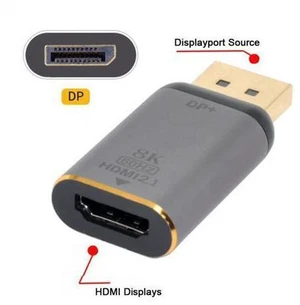 Jimier DisplayPort 1.4 Source to HDMI 2.0 Display 8K 60hz UHD 4K DP to HDMI Male Monitor Adapter Connector Jimier DisplayPort 1.4 Source to HDMI 2.0 Display 8K 60hz UHD 4K DP to HDMI Male Monitor Adapter Connector
