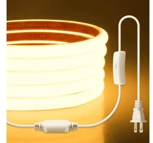 COB LED Strip Light 110V 120V 6FT LED Light Strip Warm White 3000K with Self-Adhesive Super Bright 576LEDs Flexible Rope Lights for Kitchen Cabinets Closet DIY Lighting Project CRI90+ IP67 COB LED Strip Light 110V 120V 6FT LED Light Strip Warm White 3000K with Self-Adhesive Super Bright 576LEDs Flexible Rope Lights for Kitchen Cabinets Closet DIY Lighting Project CRI90+ IP67