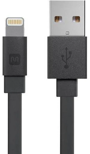 Flat MFi Certified Lightning to USB Type-A Charging Cable 3 Feet Black - Premium Series Flat MFi Certified Lightning to USB Type-A Charging Cable 3 Feet Black - Premium Series