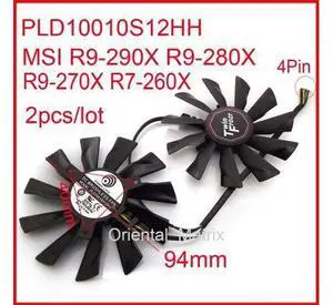 2pcs/lot PLD10010S12HH 95mm 4Pin VGA Fan For MSI R9-290X R9-280X R9-270X R7-260X Graphics Card Fan 2pcs/lot PLD10010S12HH 95mm 4Pin VGA Fan For MSI R9-290X R9-280X R9-270X R7-260X Graphics Card Fan