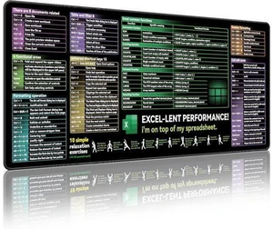 Excel Cheat Sheet Desk pad|excel Mouse pad|Contains Excel Shortcut Keys Lager Mouse pad for Desk| XL31.5 * 11.8in Size|Desk mat for Keyboard and Mouse|Mouse Pads|WaterproofAnti-SlipSmooth Excel Cheat Sheet Desk pad|excel Mouse pad|Contains Excel Shortcut Keys Lager Mouse pad for Desk| XL31.5 * 11.8in Size|Desk mat for Keyboard and Mouse|Mouse Pads|WaterproofAnti-SlipSmooth