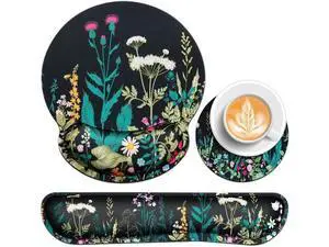 Mouse Pad with Wrist Rest Set Qomolama 3-in-1 Wrist Support Mouse Pad Set Floral Gaming Mousepad with Anti-Skid Base Ergonomic Mouse Pad Memory Foam Keyboard Gel Wrist Rest Mouse Pad with Wrist Rest Set Qomolama 3-in-1 Wrist Support Mouse Pad Set Floral Gaming Mousepad with Anti-Skid Base Ergonomic Mouse Pad Memory Foam Keyboard Gel Wrist Rest