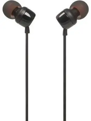 Tune 110 - in-Ear Headphones Pure Bass Sound 1-Button Remote Microphone and Tangle-Free Flat Cable (Black) Tune 110 - in-Ear Headphones Pure Bass Sound 1-Button Remote Microphone and Tangle-Free Flat Cable (Black)
