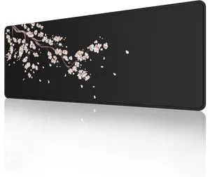 Japanese Plum Blossoms Black Mouse Pad (31.5 × 11.8 × 0.12 inch) Extended Large Mouse Mat Desk Pad Stitched Edges Mousepad Non-Slip Rubber Base Gaming Mouse Pad XL. Japanese Plum Blossoms Black Mouse Pad (31.5 × 11.8 × 0.12 inch) Extended Large Mouse Mat Desk Pad Stitched Edges Mousepad Non-Slip Rubber Base Gaming Mouse Pad XL.