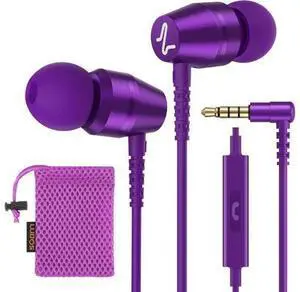 OMNITONE Wired Earbuds in-Ear Headphones 5 Years Warranty Earphones with Microphone 3.5 mm Jack Corded Ear Buds Videoconference for iPhone Laptop Kids School Students - Purple OMNITONE Wired Earbuds in-Ear Headphones 5 Years Warranty Earphones with Microphone 3.5 mm Jack Corded Ear Buds Videoconference for iPhone Laptop Kids School Students - Purple