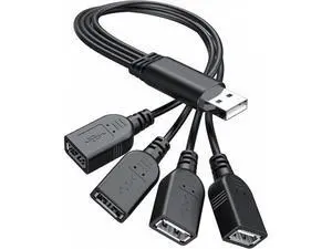 USB 1 to 4 Splitter USB 2.0 A Male to 4 USB Female Jack Y Splitter Hub Power Cord Extension Adapter Cable Black USB 1 to 4 Splitter USB 2.0 A Male to 4 USB Female Jack Y Splitter Hub Power Cord Extension Adapter Cable Black