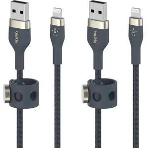 BoostCharge Pro Flex Braided USB Type A to Lightning Cable (2M/6.6FT) MFi Certified Charging Cable for iPhone 13 12 11 Pro Max Mini SE iPad and More 2-Pack Blue BoostCharge Pro Flex Braided USB Type A to Lightning Cable (2M/6.6FT) MFi Certified Charging Cable for iPhone 13 12 11 Pro Max Mini SE iPad and More 2-Pack Blue