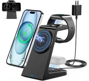 3 in 1 Magnetic Wireless Charging Station 20W Charger Stand Magnetic Wireless Charger for iPhone 16 15 14 13 12 Pro/Pro Max/Plus/Mini AirPods 2/3/Pro iWatch Ultra/8/7/SE/6/5/4/3/2 (3 in 1) 3 in 1 Magnetic Wireless Charging Station 20W Charger Stand Magnetic Wireless Charger for iPhone 16 15 14 13 12 Pro/Pro Max/Plus/Mini AirPods 2/3/Pro iWatch Ultra/8/7/SE/6/5/4/3/2 (3 in 1)