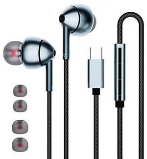 USB-C Wired Earbuds with Microphone, Volume Control, Noise Canceling, Compatible with Samsung Galaxy S24 S23 S22, iPhone 17 16 15 Pro Pro max, Pixel Phones USB-C Wired Earbuds with Microphone, Volume Control, Noise Canceling, Compatible with Samsung Galaxy S24 S23 S22, iPhone 17 16 15 Pro Pro max, Pixel Phones
