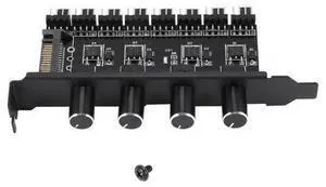 Ruth's sister Pc 8 Channels Fan Hub 4 Knob Cooling Fan Speed Controller For Cpu Case Hdd Vga Pwm Fan Pci Bracket Power By 12V Fan Control Ruth's sister Pc 8 Channels Fan Hub 4 Knob Cooling Fan Speed Controller For Cpu Case Hdd Vga Pwm Fan Pci Bracket Power By 12V Fan Control