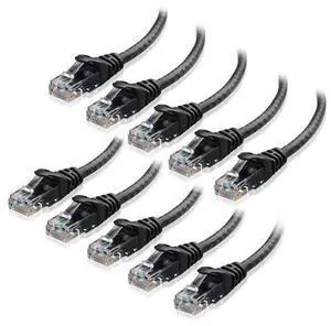 Cable Matters 10-Pack Snagless Short Cat6 Ethernet Cable (Cat6 Cable, Cat 6 Cable) in Black 1 ft Cable Matters 10-Pack Snagless Short Cat6 Ethernet Cable (Cat6 Cable, Cat 6 Cable) in Black 1 ft