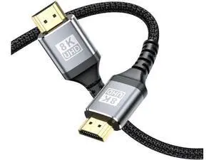 8K HDMI Cables - 6.6ft, Nylon Braid (8K@60Hz 7680x4320, 4K@120Hz) HDMI To HDMI 2.1 Male Audio video Cable 48Gbps For Laptop PC Computer Monitor Camera HDTV - Support eARC HDR10 HDCP 2.2 & 2.3 8K HDMI Cables - 6.6ft, Nylon Braid (8K@60Hz 7680x4320, 4K@120Hz) HDMI To HDMI 2.1 Male Audio video Cable 48Gbps For Laptop PC Computer Monitor Camera HDTV - Support eARC HDR10 HDCP 2.2 & 2.3