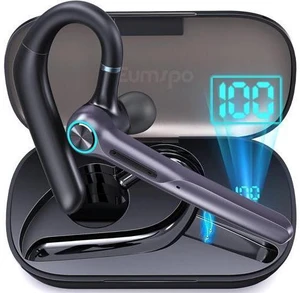 Bluetooth Headset Eumspo V5.1 Bluetooth Earpiece 50Hrs Playtime Built-in Dual Noise Canceling Mic Wireless Headset with Microphones with 400mAh LED Charging Case for Business Office Working Bluetooth Headset Eumspo V5.1 Bluetooth Earpiece 50Hrs Playtime Built-in Dual Noise Canceling Mic Wireless Headset with Microphones with 400mAh LED Charging Case for Business Office Working