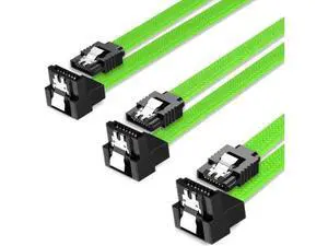 DIXSG 3PACK SATA Cable III 3 Pack 90 Degree Straight to Right Angle 6Gbps HDD SDD SATA Data Cable with Locking Latch 50cm 18 Inch for SATA HDD, SSD, CD Driver, CD Writer - Green DIXSG 3PACK SATA Cable III 3 Pack 90 Degree Straight to Right Angle 6Gbps HDD SDD SATA Data Cable with Locking Latch 50cm 18 Inch for SATA HDD, SSD, CD Driver, CD Writer - Green