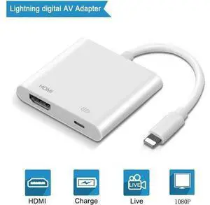 DIXSG Lightning to HDMI Adapter for iPhone to TV, 1080P Digital AV Adapter Sync Screen Connector Cable Compatible for iPhone 14 13 12 11 XS XR X 8 iPad to HDTV Projector Monitor Brand: Veetone DIXSG Lightning to HDMI Adapter for iPhone to TV, 1080P Digital AV Adapter Sync Screen Connector Cable Compatible for iPhone 14 13 12 11 XS XR X 8 iPad to HDTV Projector Monitor Brand: Veetone