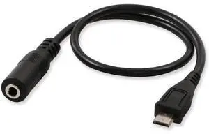 Micro USB Male to 3.5mm Jack Female Audio Cable Cord for Active Clip Mic Microphone Convert Adapter -1Feet (Black) Micro USB Male to 3.5mm Jack Female Audio Cable Cord for Active Clip Mic Microphone Convert Adapter -1Feet (Black)