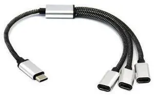 ruth's sister USB C Male to 3 USB C Female Splitter Converter Adapter Extension Connector ruth's sister USB C Male to 3 USB C Female Splitter Converter Adapter Extension Connector