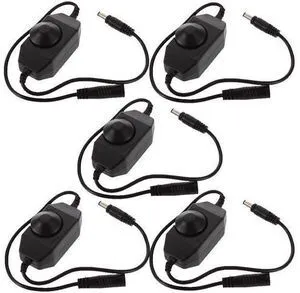 Inline Manual Dimmer Switch for LED Strip Light, Black 5 Pack Inline Manual Dimmer Switch for LED Strip Light, Black 5 Pack