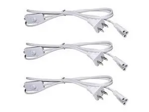 T5 T8 LED Tube Power Extension Cable with On/Off Switch, LED Light Fixture Extension Cable Wire 6FT/1.8M, White T5 T8 LED Tube Power Extension Cable with On/Off Switch, LED Light Fixture Extension Cable Wire 6FT/1.8M, White