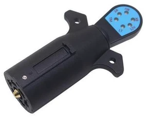 CARROFIX Vehicle Side 7 Way Trailer Light Tester 7-Pin Blade RV Style Connector Tester LED Circuit Detector for Taillight, Turn Signal, Brake Light CARROFIX Vehicle Side 7 Way Trailer Light Tester 7-Pin Blade RV Style Connector Tester LED Circuit Detector for Taillight, Turn Signal, Brake Light
