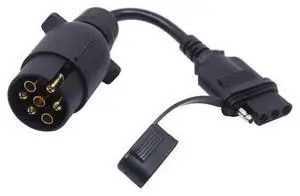 CARROFIX European Style Vehicle-end 7 Way Round Pin Outlet to American Style Trailer 4 Way Flat Connector CARROFIX European Style Vehicle-end 7 Way Round Pin Outlet to American Style Trailer 4 Way Flat Connector