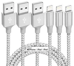 iPhone Charger 3 Pack 10 ft Apple MFi Certified Lightning Nylon Braided Cable Fast Charging Cord Compatible with iPhone 13 12 11 Pro Max XR XS X 8 7 6 Plus SE iPad and More iPhone Charger 3 Pack 10 ft Apple MFi Certified Lightning Nylon Braided Cable Fast Charging Cord Compatible with iPhone 13 12 11 Pro Max XR XS X 8 7 6 Plus SE iPad and More