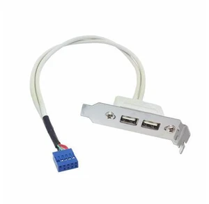 Low Profile 8cm Height USB 2.0 Female Back panel to Motherboard 9pin cable with PCI bracket 30cm Low Profile 8cm Height USB 2.0 Female Back panel to Motherboard 9pin cable with PCI bracket 30cm