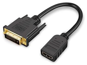 HDMI to DVI Cable, 0.15 m Bi-Directional HDMI Female to DVI (24+1) Male Adapter Cable, HDMI DVI Conveter, Support 1080P, 3D, Gold-Plated, 0.5 Ft/Black HDMI to DVI Cable, 0.15 m Bi-Directional HDMI Female to DVI (24+1) Male Adapter Cable, HDMI DVI Conveter, Support 1080P, 3D, Gold-Plated, 0.5 Ft/Black