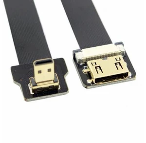 CYFPV Down Angled 90 Degree FPV Micro HDMI Male to Mini HDMI Female FPC Flat Cable 10cm for FPV HDTV Multicopter Aerial Photography (0.2M) CYFPV Down Angled 90 Degree FPV Micro HDMI Male to Mini HDMI Female FPC Flat Cable 10cm for FPV HDTV Multicopter Aerial Photography (0.2M)