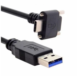 Down Up Angled USB 3.1 Type-C Dual Screw Locking to Standard USB3.0 Data Cable 90 Degree for Camera Down Up Angled USB 3.1 Type-C Dual Screw Locking to Standard USB3.0 Data Cable 90 Degree for Camera