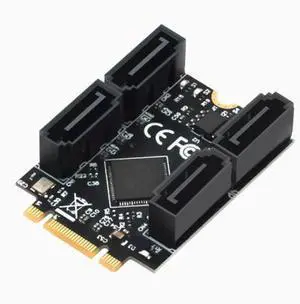M.2 B+M Key to 4-port SATA 3.0 6Gbps driver-free installation supporting Feiyang Qunhui Shengteng SSD interface M.2 B+M Key to 4-port SATA 3.0 6Gbps driver-free installation supporting Feiyang Qunhui Shengteng SSD interface